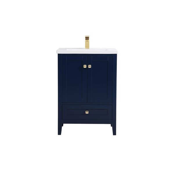 Elegant Decor 24 Inch Bathroom Vanity In Blue VF-2001BL